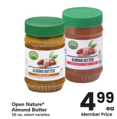 Open Nature® Almond Butter - 16 - oz, select varieties