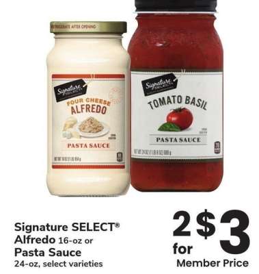 Signature SELECT® Alfredo 16-oz or Pasta Sauce 24-oz - select varieties