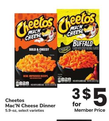 Cheetos Mac'N Cheese Dinner - 5.9 - oz, select varieties