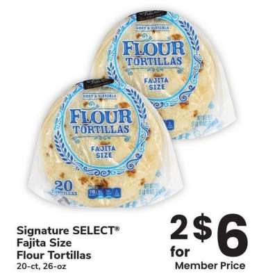 Signature SELECT® Fajita Size Flour Tortillas - 20-ct, 26 - oz
