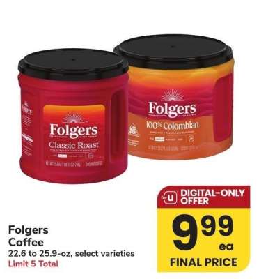 Folgers Coffee - 22.6 to 25.9 - oz, select varieties