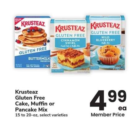 Krusteaz Gluten Free Cake, Muffin or Pancake Mix - 15 to 20-oz, select varieties