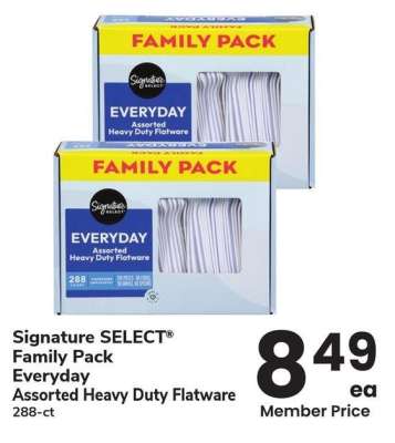 Signature SELECT® Family Pack Everyday Assorted Heavy Duty Flatware - 288 - ct