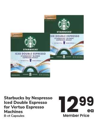 Starbucks by Nespresso Iced Double Espresso for Vertuo Espresso Machines - 8-ct Capsules