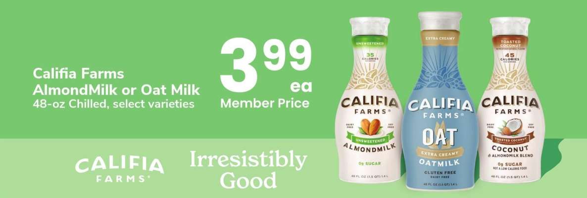 Califia Farms AlmondMilk or Oat Milk - 48-oz Chilled, select varieties