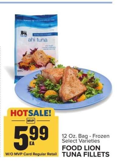 FOOD LION TUNA FILLETS