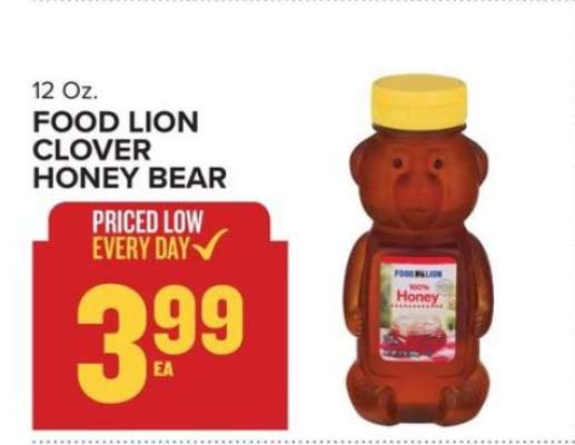 Food Lion Clover Honey Bear