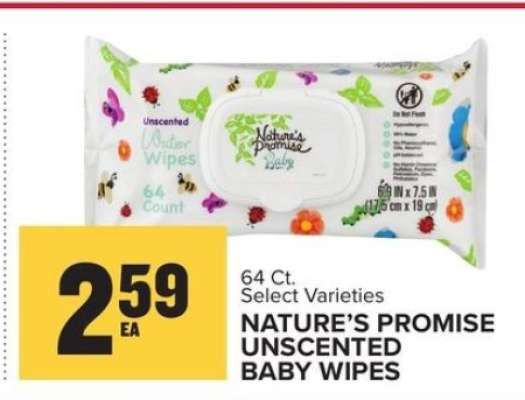 NATURE’S PROMISE UNSCENTED BABY WIPES