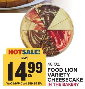 Food Lion Variety Cheesecake