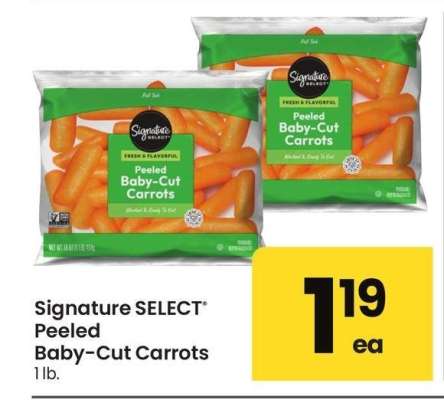 Signature SELECT® Peeled Baby-Cut Carrots - 1 lb.