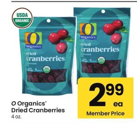 O Organics® Dried Cranberries - 4 oz.