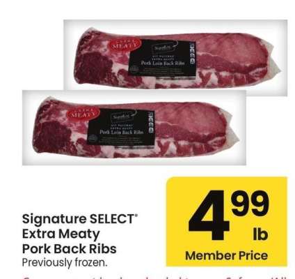 Signature SELECT® Extra Meaty Pork Back Ribs - Previously frozen.