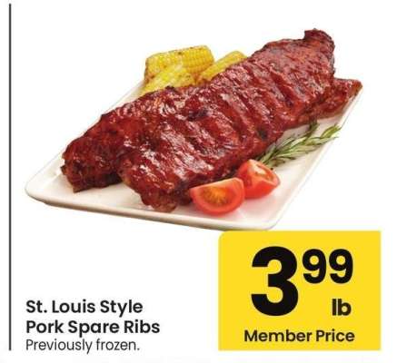 St. Louis Style Pork Spare Ribs - Previously frozen.