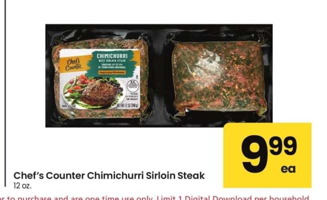 Chef's Counter Chimichurri Sirloin Steak - 12 oz.