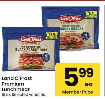 Land O'Frost Premium Lunchmeat - 16 oz., Selected varieties.