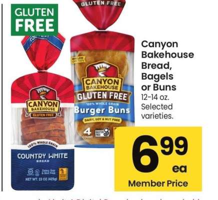 Canyon Bakehouse Bread, Bagels or Buns - 12-14 oz. Selected varieties.