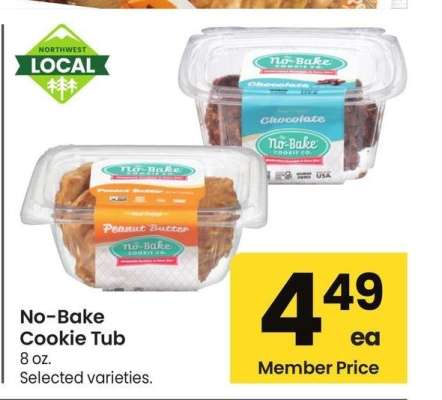 No Bake Cookie Tub - 8 oz. Selected varieties.