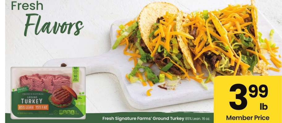 Fresh Signature Farms® Ground Turkey - 85% Lean. 16 oz.