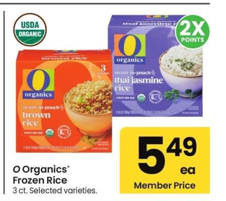 O Organics® Frozen Rice - 3 ct., Selected varieties.