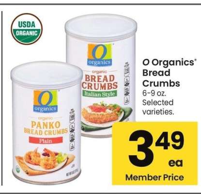 O Organics® Bread Crumbs - 6-9 oz. Selected varieties.