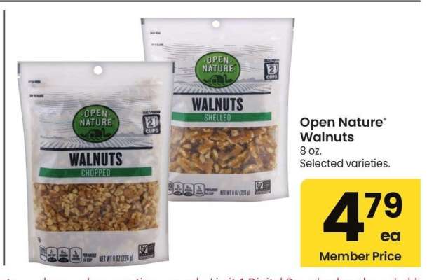 Open Nature® Walnuts - 8 oz. Selected varieties.