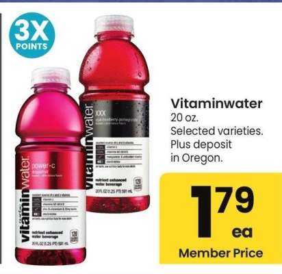 Vitaminwater - 20 oz. 
Selected varieties.