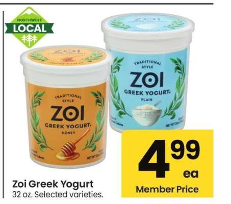 Zoi Greek Yogurt - 32 oz. Selected varieties.