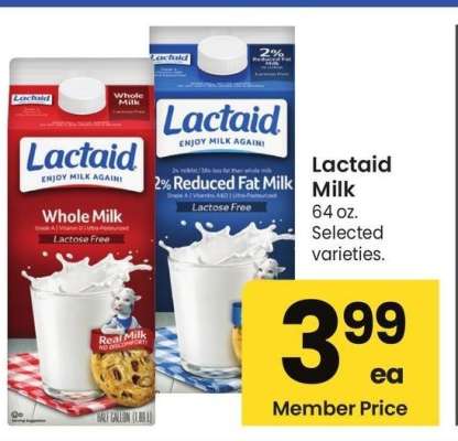 Lactaid Milk - 64 oz., Selected varieties.