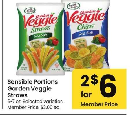 Sensible Portions Garden Veggie Straws - 6-7 oz., Selected varieties.

Member Price: $3.00 ea.