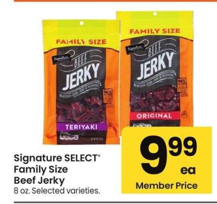 Signature SELECT® Family Size Beef Jerky - 8 oz., Selected varieties.