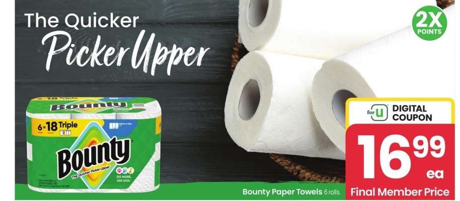 Bounty Paper Towels - 6 rolls.