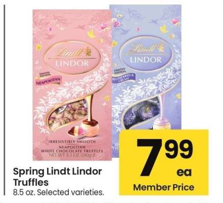 Spring Lindt Lindor Truffles - 8.5 oz. Selected varieties.