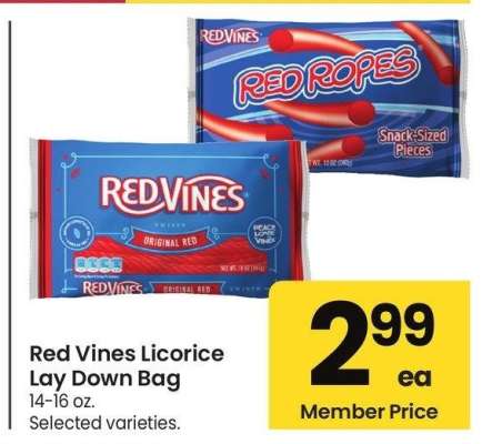 Red Vines Licorice Lay Down Bag - 14-16 oz. Selected varieties.