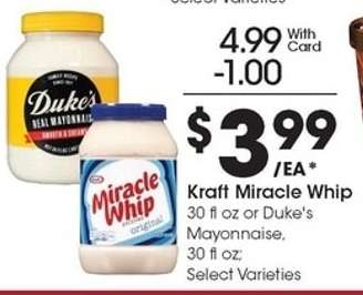 Kraft Miracle Whip or Duke's Mayonnaise