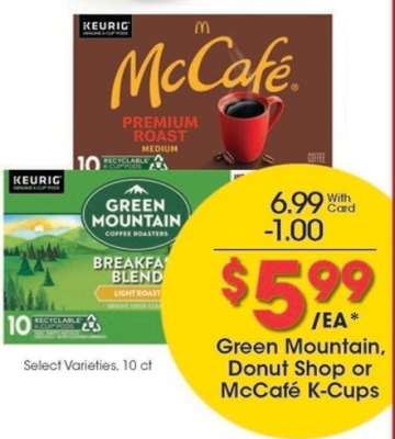 Green Mountain, Donut Shop or McCafé K-Cups