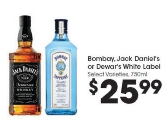 Bombay, Jack Daniel's or DeWar's White Label