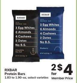 RXBAR Protein Bars - 1.83 to 1.90 - oz, select varieties