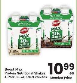 Boost Max Protein Nutritional Shakes - 4 - Pack, 11 - oz, select varieties