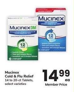 Mucinex Cold & Flu Relief - 14 to 20 - ct Tablets, select varieties