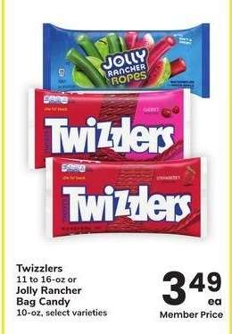 Twizzlers 11 to 16-oz or Jolly Rancher Bag Candy 10-oz - select varieties