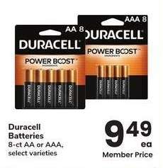 Duracell Batteries - 8 - ct AA or AAA, select varieties