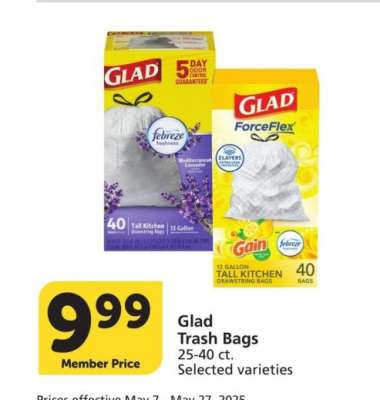 Glad Trash Bags - 25-40 ct. Selected varieties