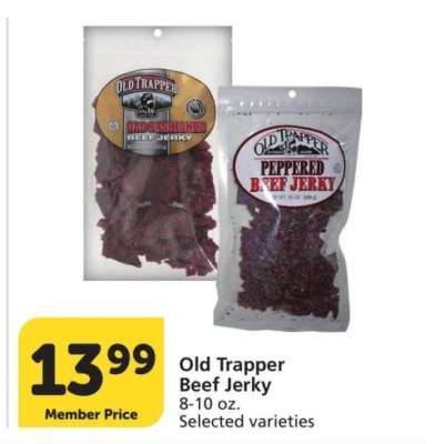 Old Trapper Beef Jerky - 8-10 oz. Selected varieties