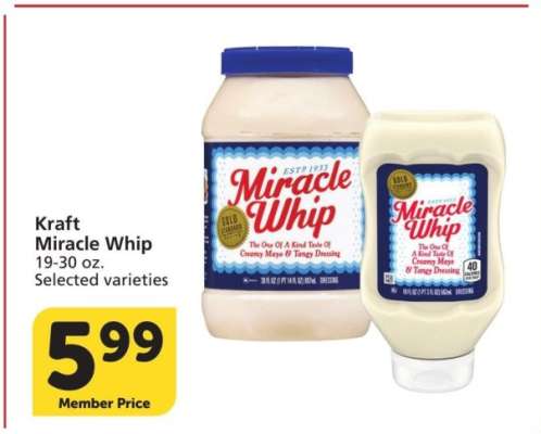 Kraft Miracle Whip - 19-30 oz. Selected varieties