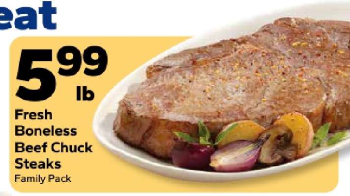 Fresh Boneless Beef Chuck Steaks