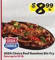 USDA Choice Beef Boneless Stir Fry