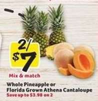 Whole Pineapple or Florida Grown Athena Cantaloupe