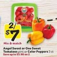 Angel Sweet or One Sweet Tomatoes pint or Color Peppers 3 ct