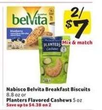 Nabisco Belvita Breakfast Biscuits or Planters Flavored Cashews