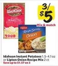 Idahoan Instant Potatoes or Lipton Onion Recipe Mix